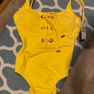 NWT Michael Kors Swimsuit Yellow Size 8